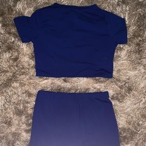 2pc crop top and skirt set